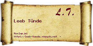 Leeb Tünde névjegykártya